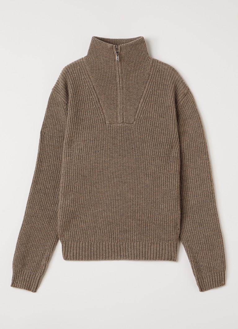 Molo Jongens Gretta grofgebreide trui in wolblend in de kleur Beige, maat: 11-12Y=152