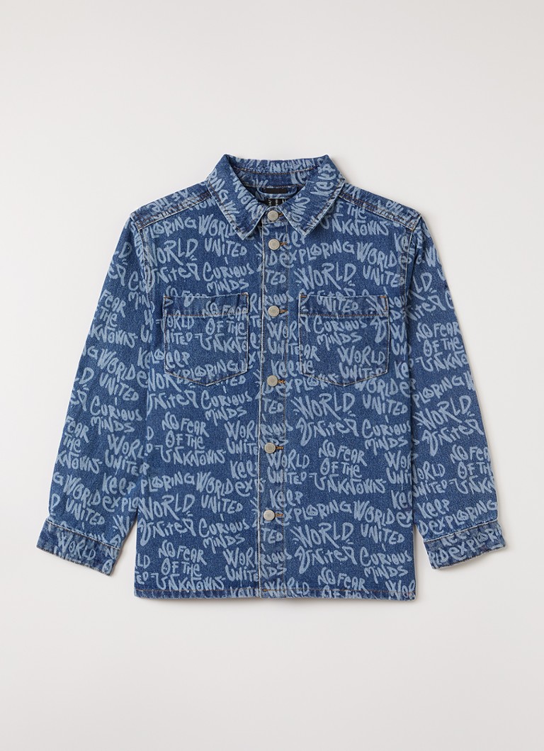 Molo Jongens Hoshiu spijkerjas met print in de kleur Jeans, maat: 7-8Y=128