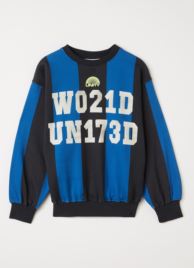 Molo Jongens Monti sweater met print in de kleur Royalblauw, maat: 11-12Y=152