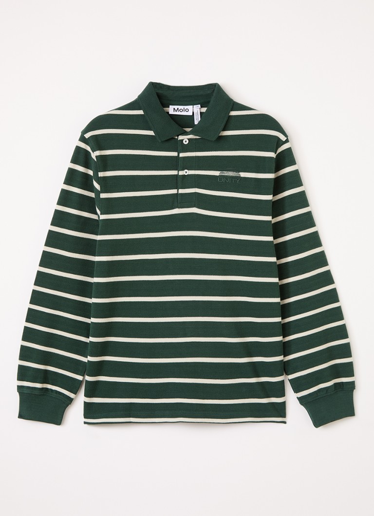 Molo Jongens Rey polo met streepprint in de kleur Groen, maat: 7-8Y=128