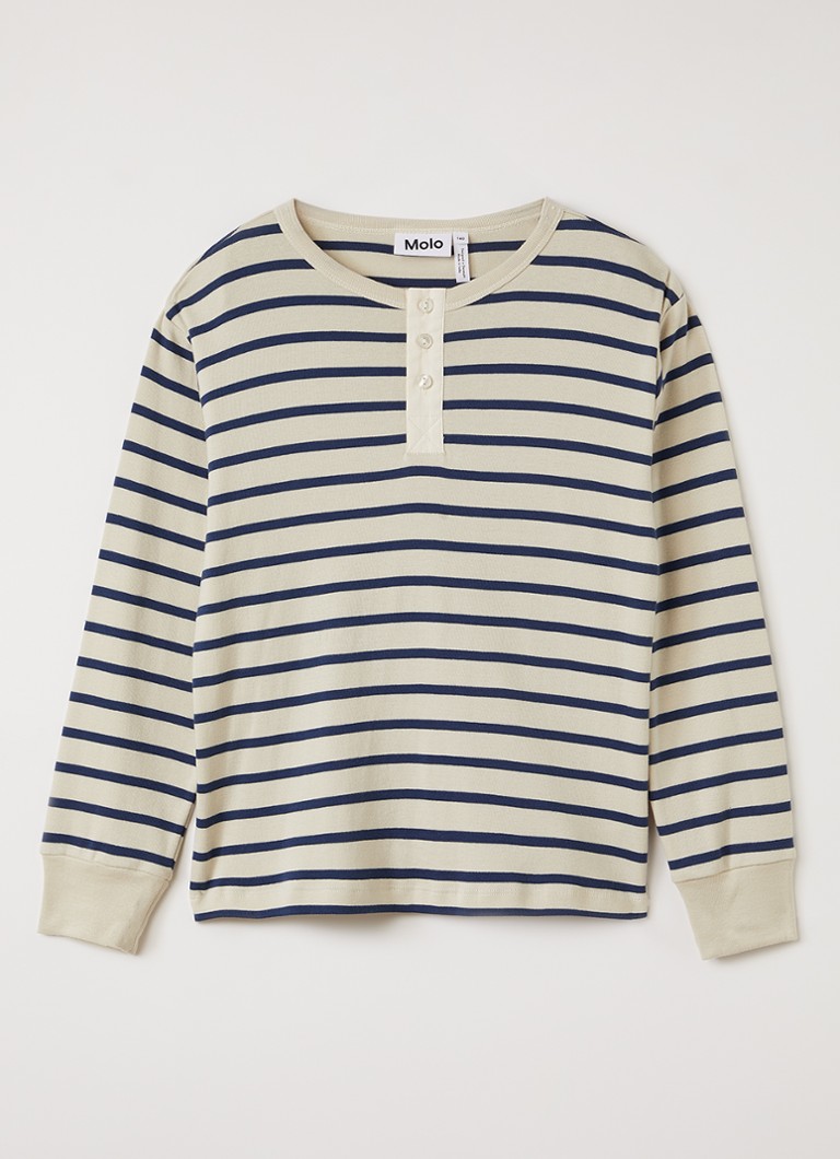 Molo Jongens Riff longsleeve met print in de kleur Beige, maat: 3-4Y=104
