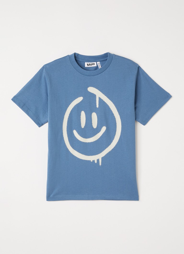 Molo Jongens Riley T-shirt met print in de kleur Blauw, maat: 11-12Y=152