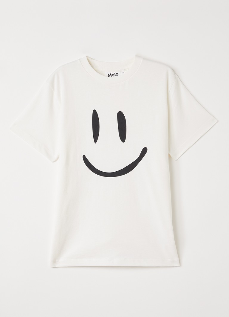 Molo Jongens Roxo T-shirt met print in de kleur Gebroken wit, maat: 3-4Y=104