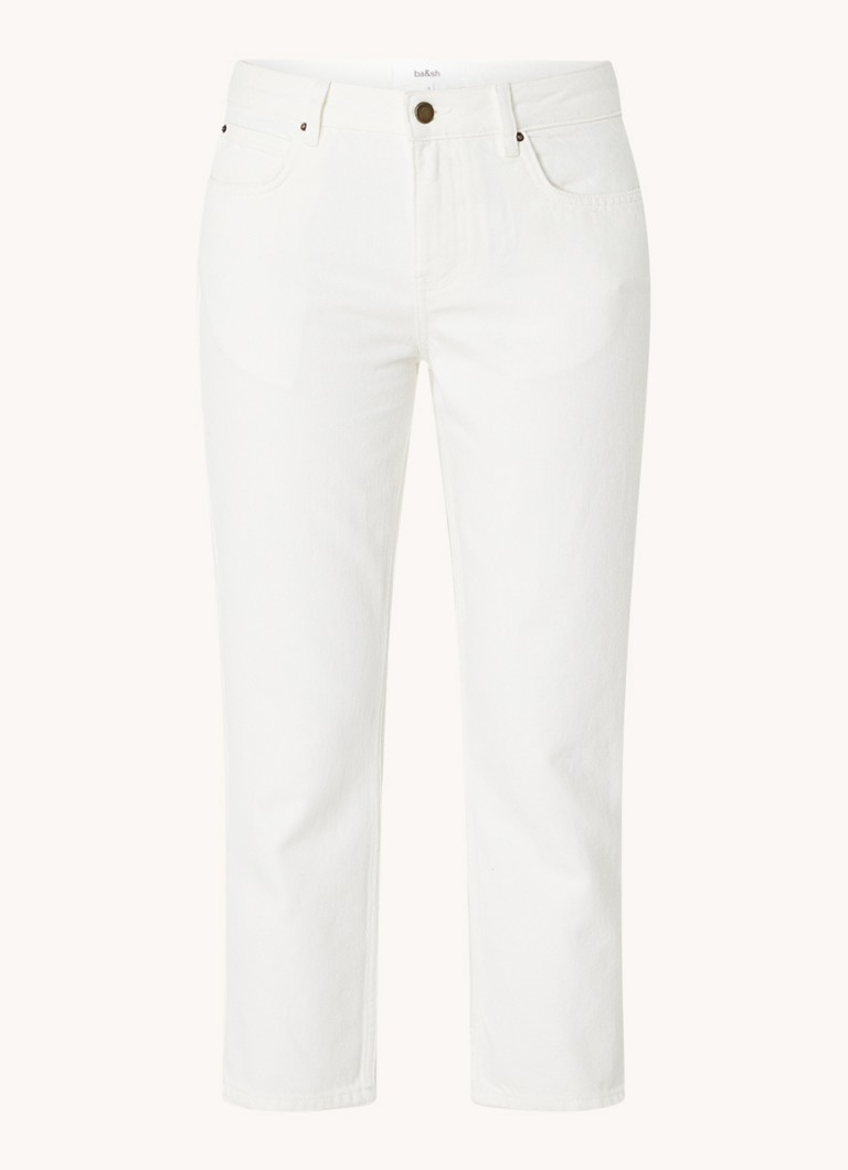 Ba&sh Dames Devon high waist cropped slim fit jeans in de kleur Gebroken wit