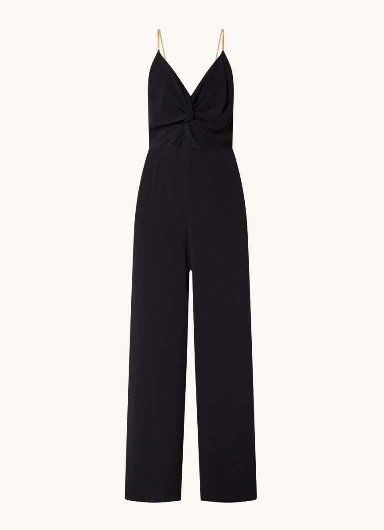 Ba&sh Dames Fifia wide fit jumpsuit met kettingdetail en rugdecolleté in de kleur Zwart