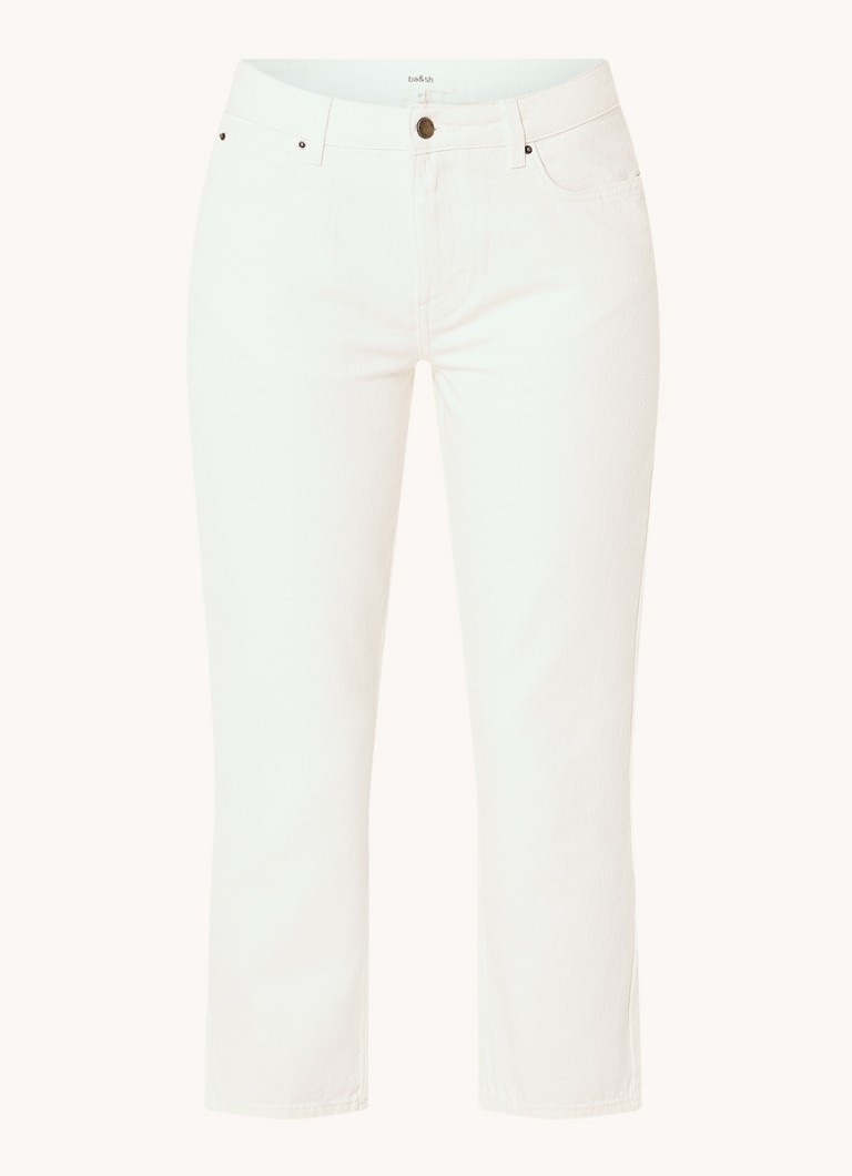 Ba&sh Dames Devon high waist cropped straight leg jeans met gekleurde wassing in de kleur Gebroken wit