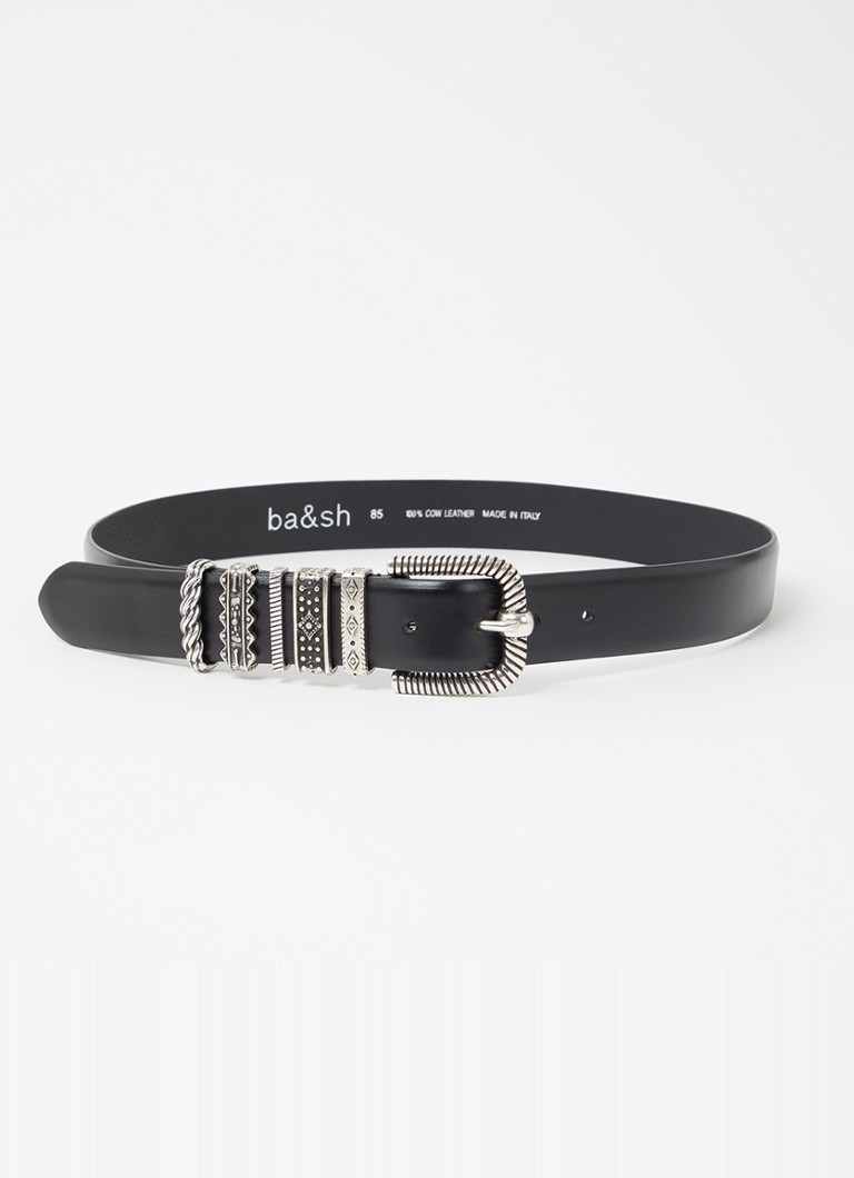Ba&sh Dames Berkane riem van leer in de kleur Zwart