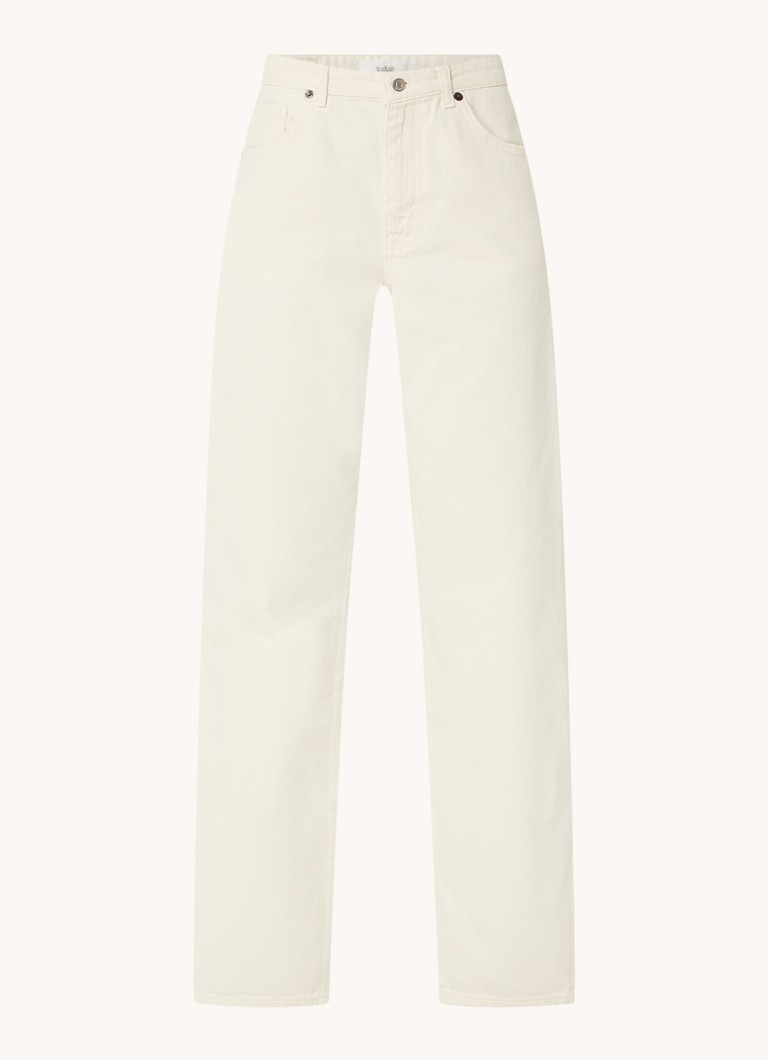 Ba&sh Dames Erell high waist straight leg jeans met gekleurde wassing in de kleur Gebroken wit