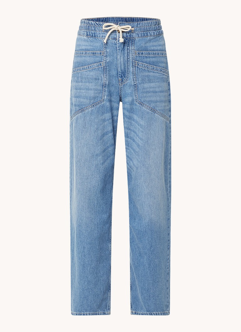 Ba&sh Dames Mima high waist straight leg jeans met medium wassing in de kleur Indigo