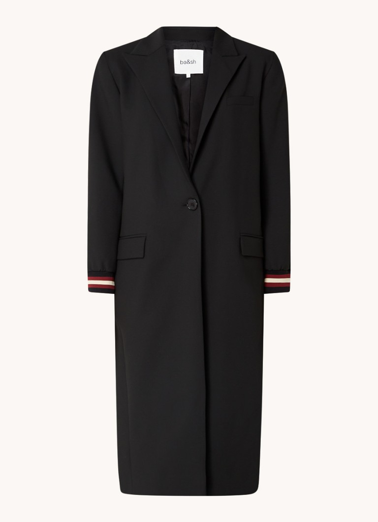 Ba&sh Dames Savage mantel met klepzakken in de kleur Zwart
