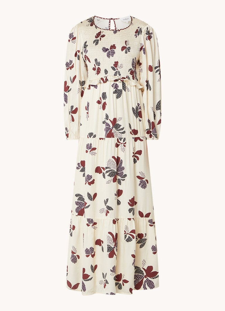 Ba&sh Dames Daya maxi jurk met print in de kleur Gebroken wit