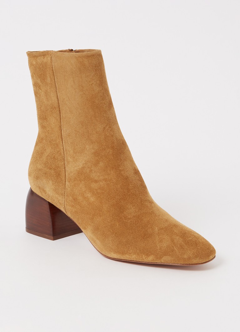 Ba&sh Dames New Cecily enkellaarsje van suède in de kleur Camel