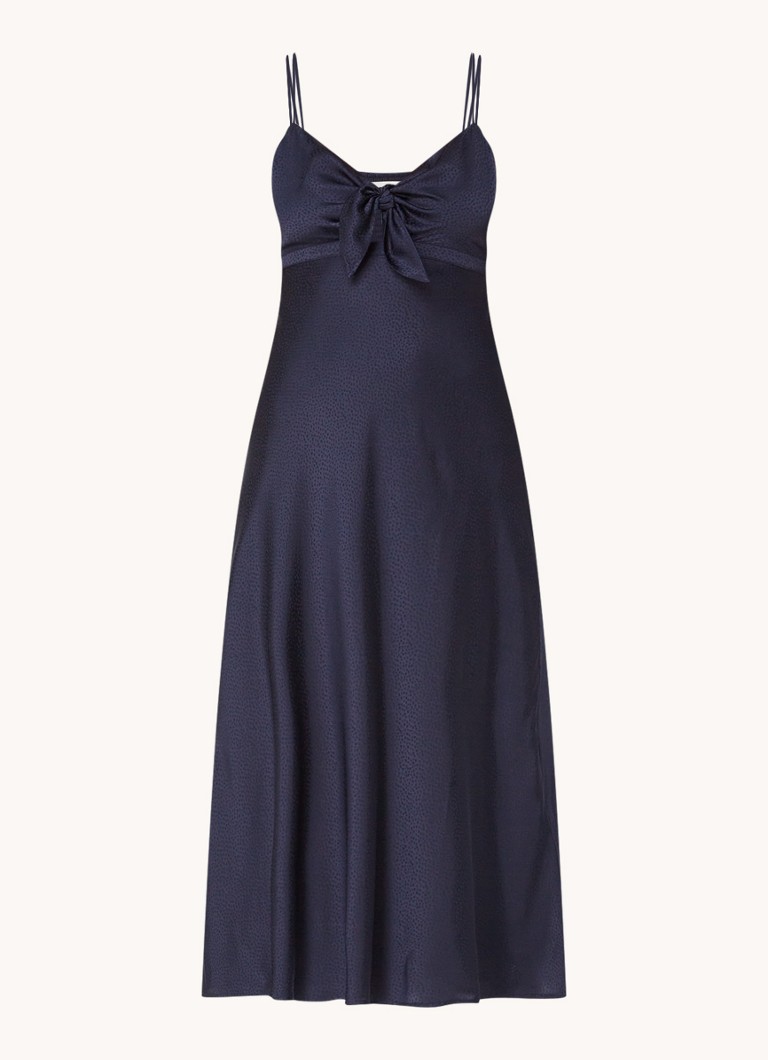 Ba&sh Dames Issa midi jurk van satijn in de kleur Donkerblauw