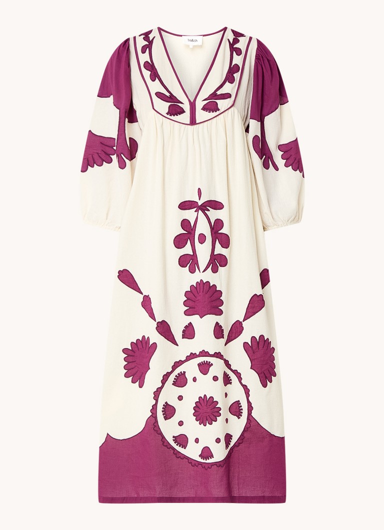Ba&sh Dames Tracy midi tuniekjurk met print in de kleur Paars