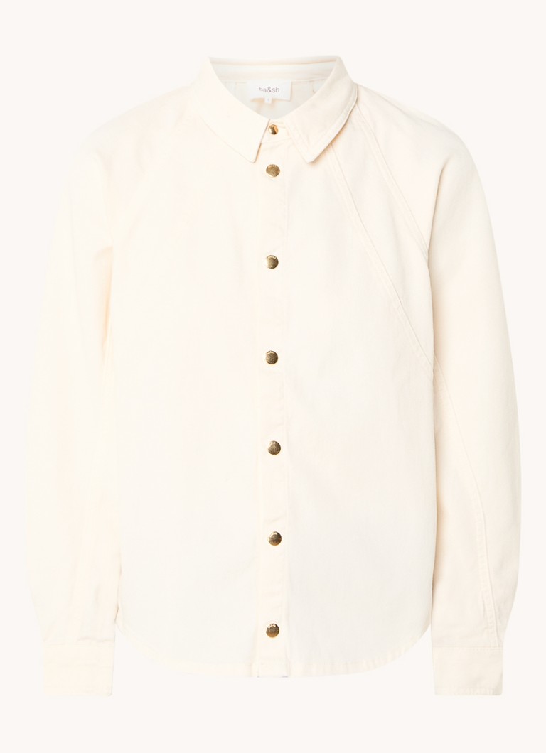 Ba&sh Dames Terra overshirt van denim in de kleur Creme