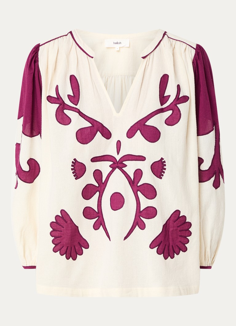 Ba&sh Dames Tupa tuniek met borduring in de kleur Creme