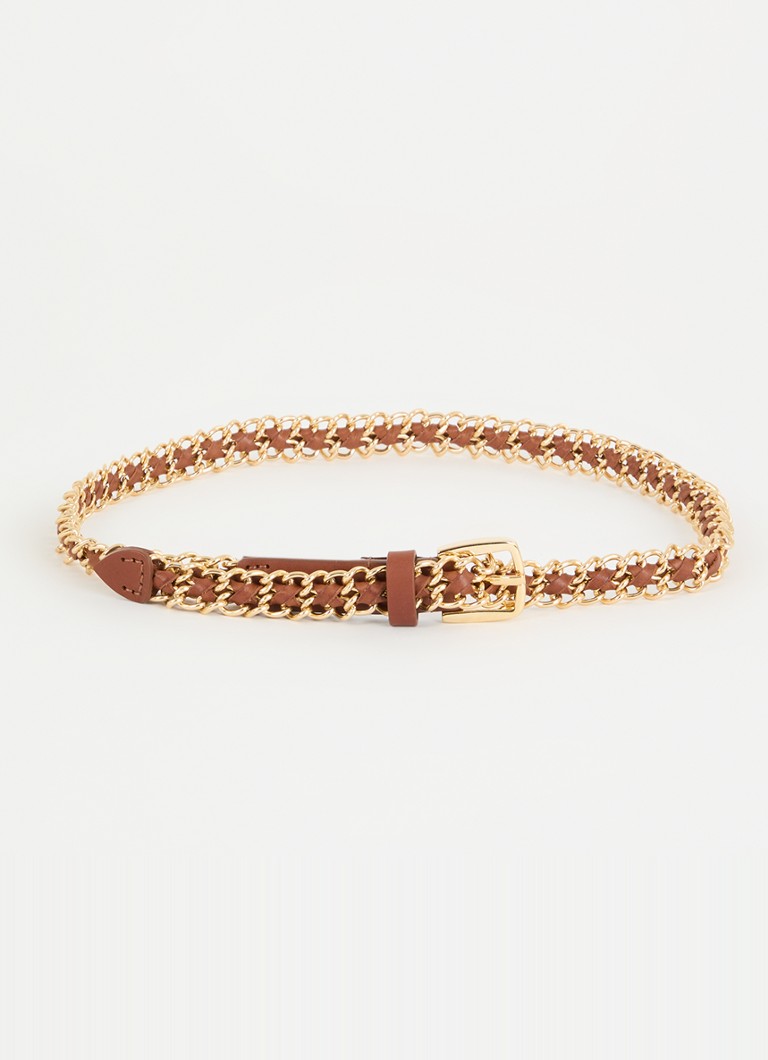 Ba&sh Dames Brooke riem van leer in de kleur Camel