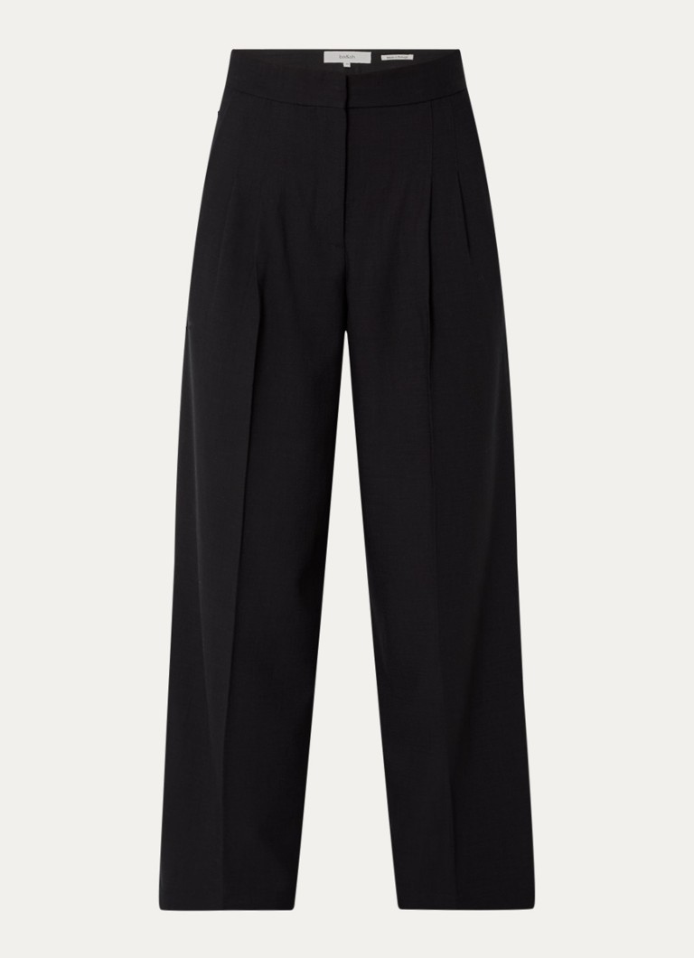 Ba&sh Dames Edwin high waist wide fit pantalon met steekzakken in de kleur Zwart
