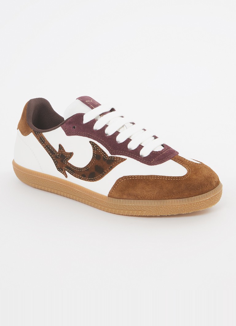 Ba&sh Dames Sneaker van leer met suède details in de kleur Bruin