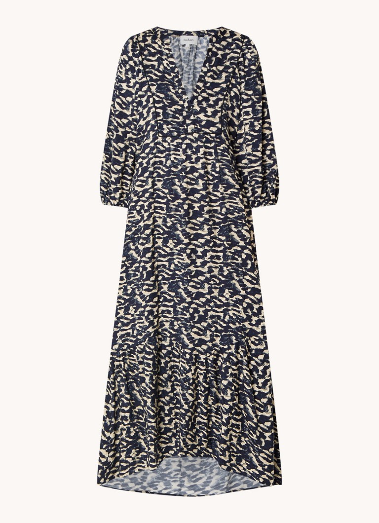 Ba&sh Dames Agatha midi tuniekjurk met print in de kleur Donkerblauw