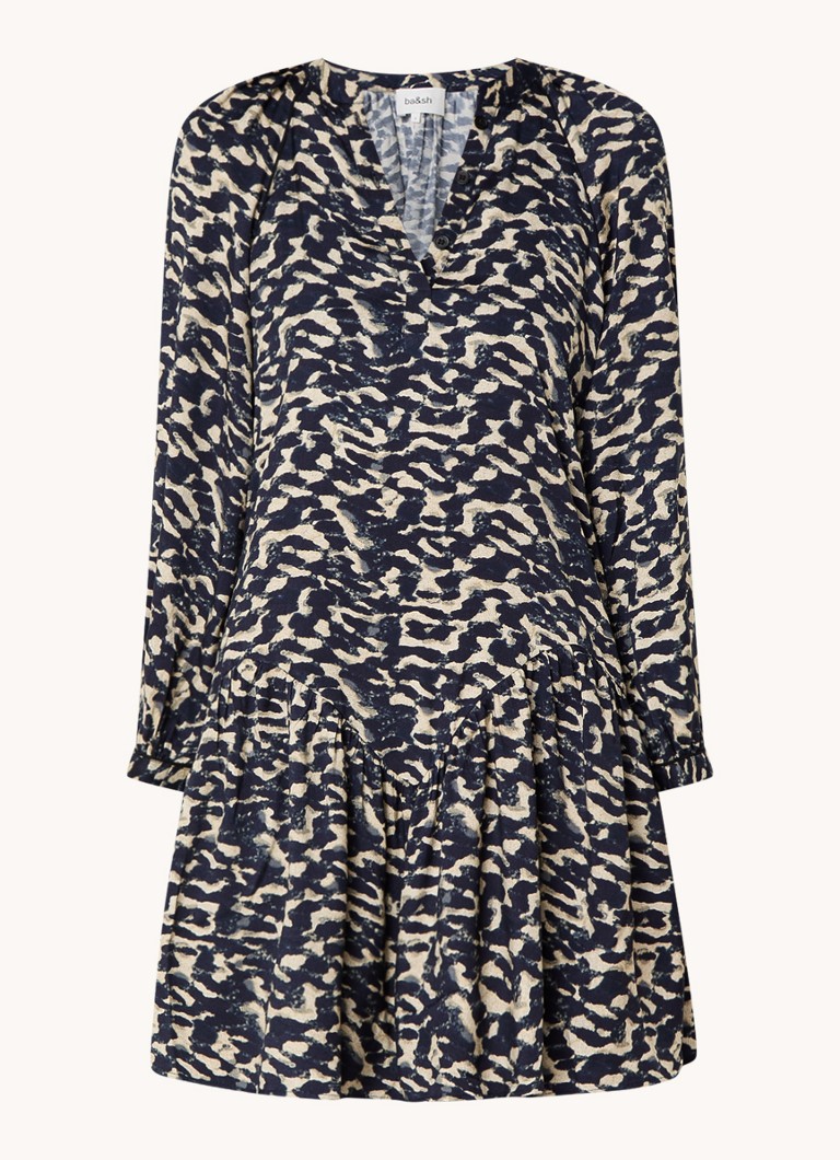 Ba&sh Dames Aisha mini tuniekjurk met print in de kleur Donkerblauw