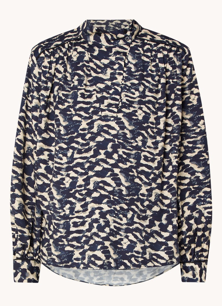 Ba&sh Dames Alejandro tuniek met print in de kleur Donkerblauw