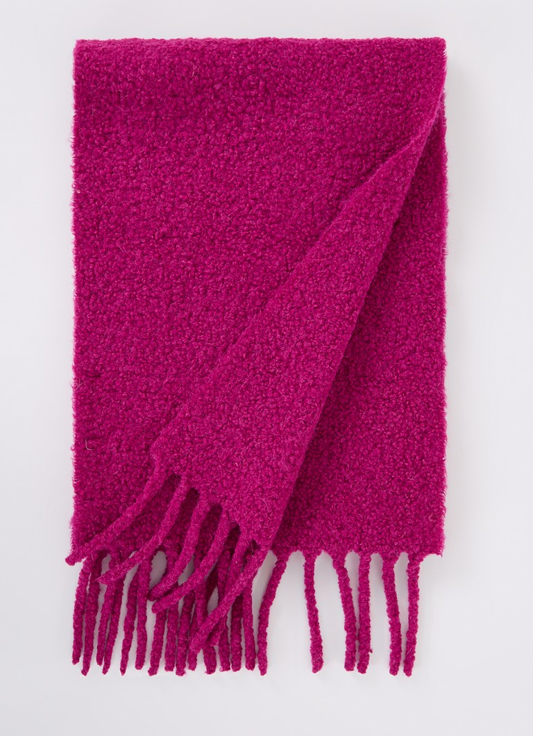 Ba&sh Dames Sasha sjaal in wolblend 190 x 35 cm in de kleur Donkerroze