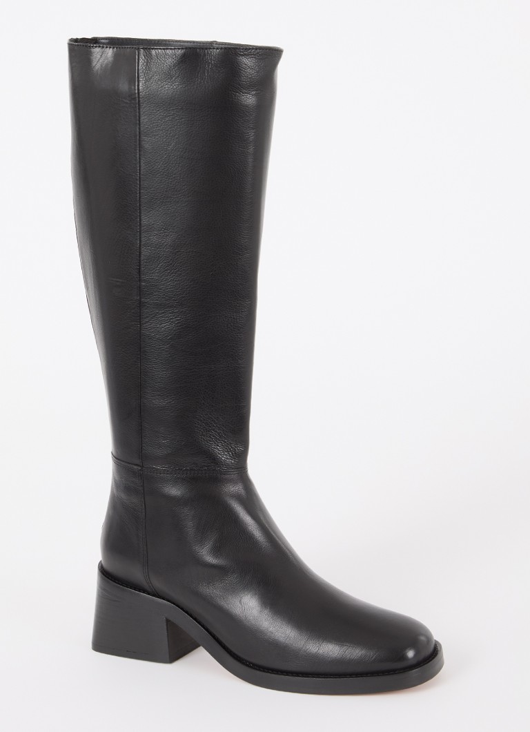 Ba&sh Dames Celisa laars van leer in de kleur Zwart