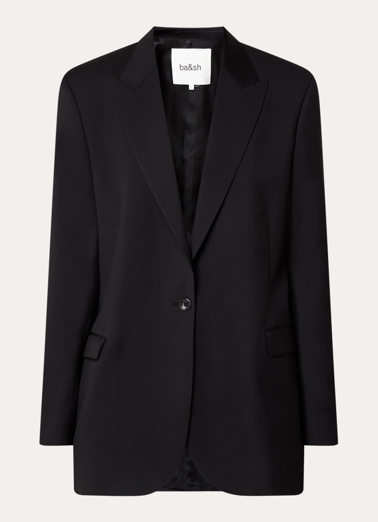 Ba&sh Dames Visha blazer van scheerwol met klepzakken in de kleur Zwart