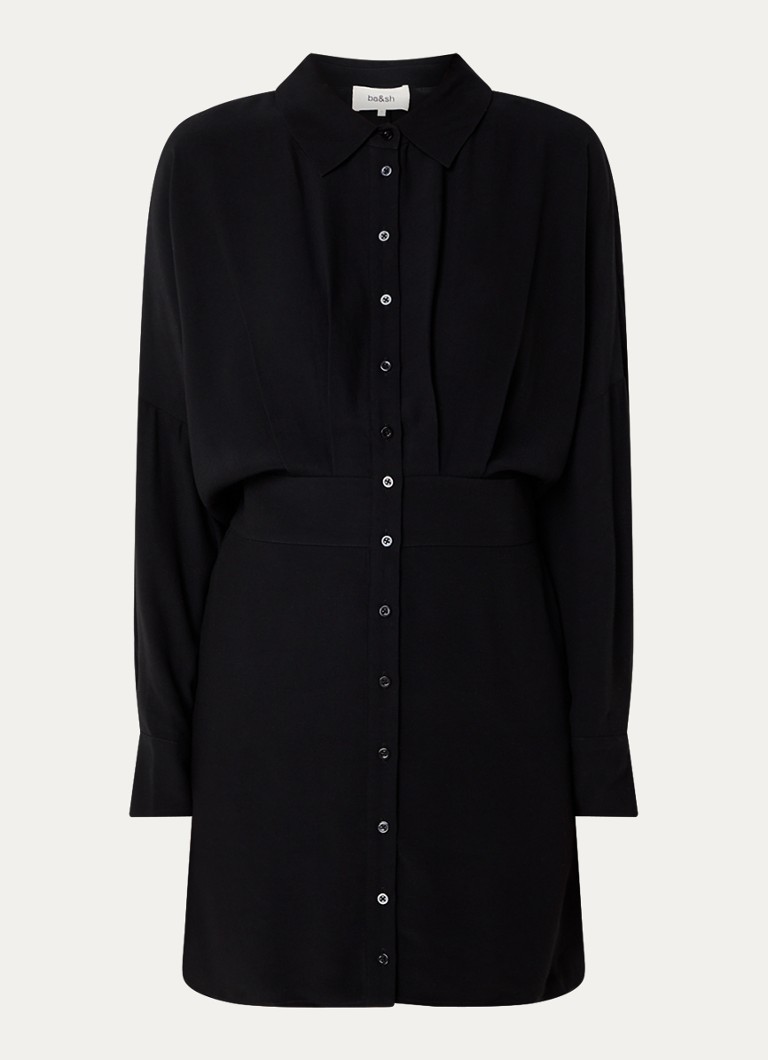 Ba&sh Dames Sayana mini blousejurk met vleermuismouw in de kleur Zwart