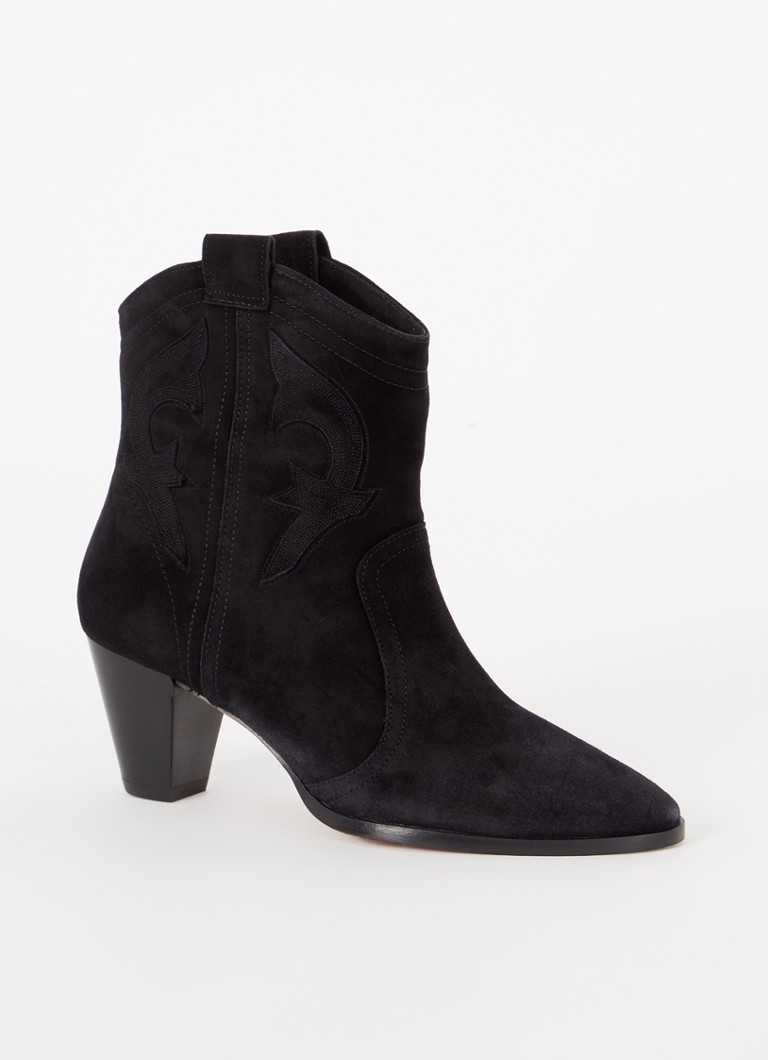 Ba&sh Dames New Casey cowboylaars van kalfssuède in de kleur Zwart