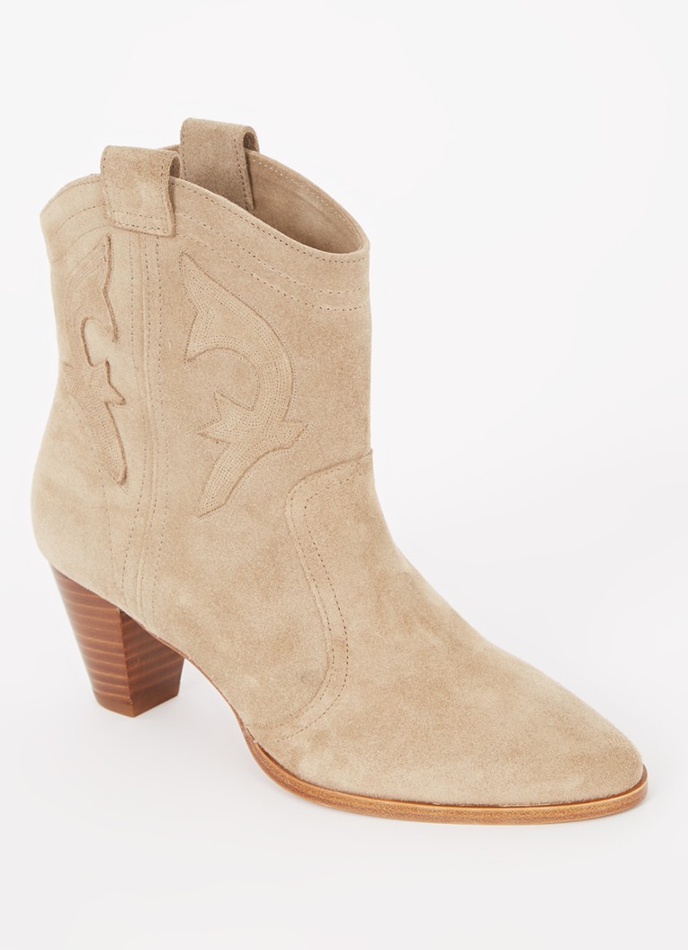 Ba&sh Dames New Casey cowboylaars van kalfssuède in de kleur Donkerbeige