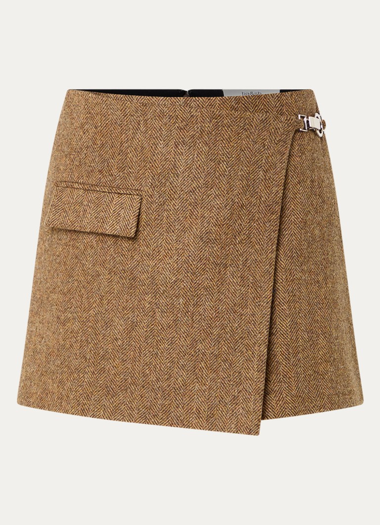 Ba&sh Dames Cara minirok van wol in de kleur Bruin