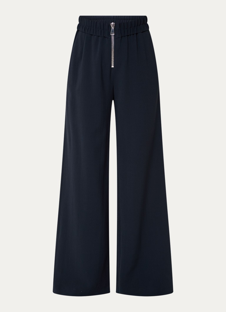 Ba&sh Dames Carlos high waist wide fit broek met steekzakken in de kleur Zwart