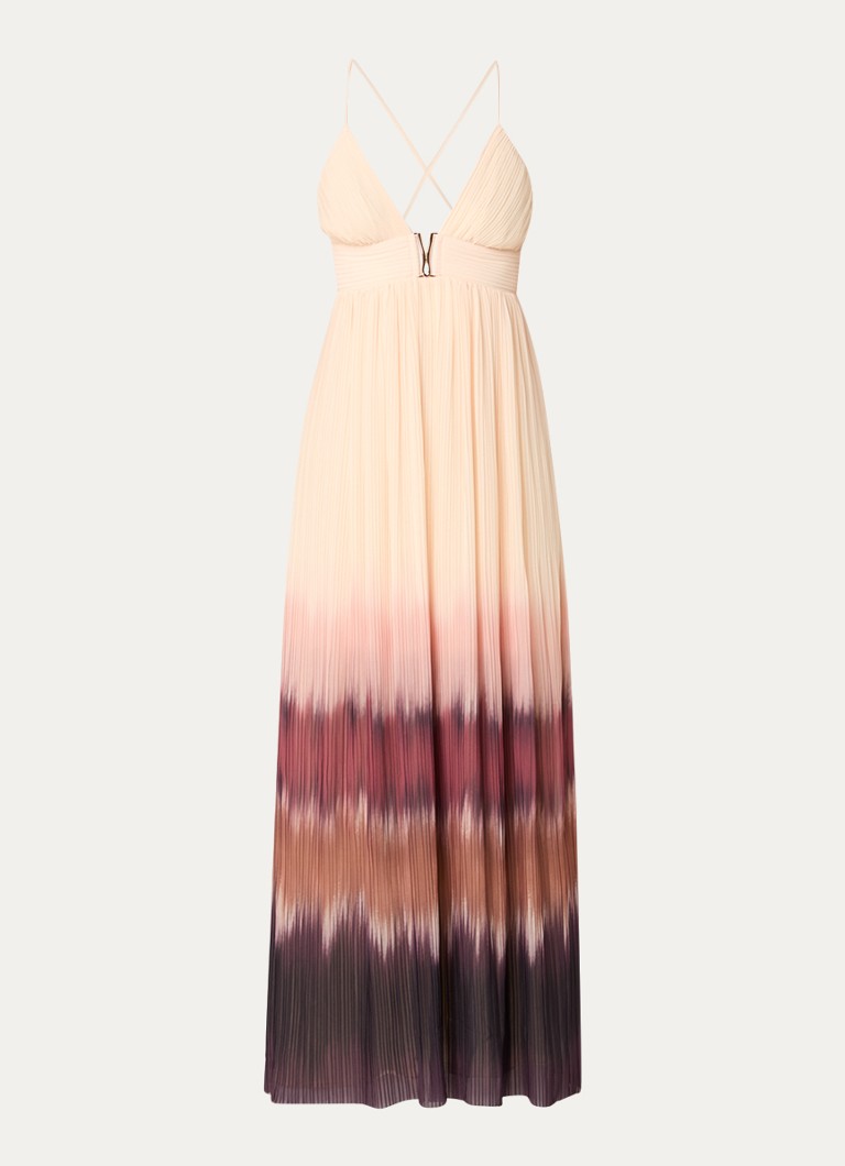 Ba&sh Dames Wila maxi jurk met dip-dye dessin en plissé in de kleur Lichtroze