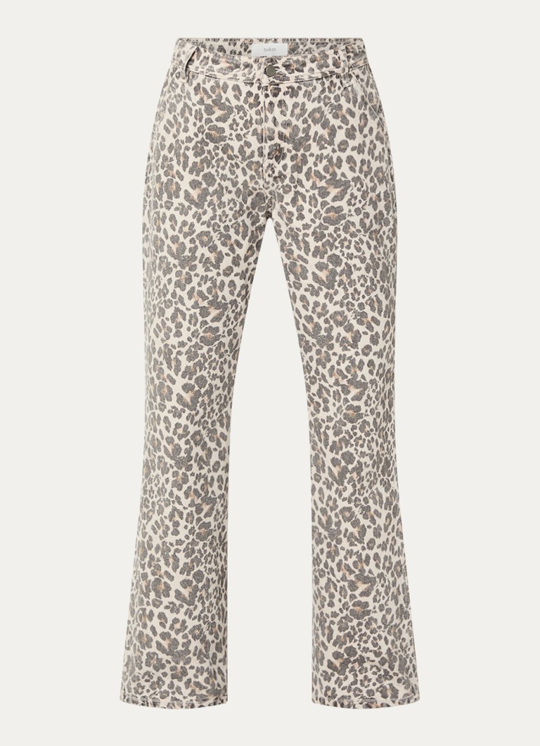Ba&sh Dames Leonie high waist loose fit jeans met panterprint in de kleur Beige
