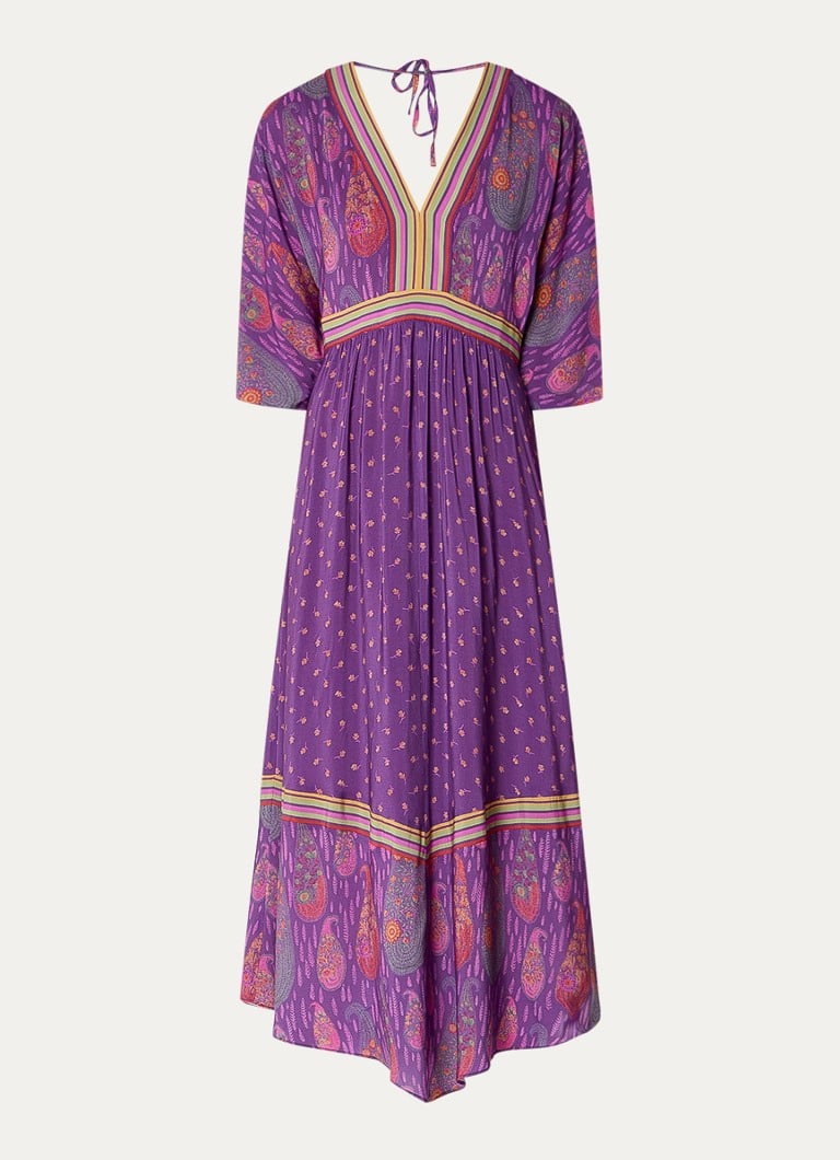 Ba&sh Dames Lalo midi tuniekjurk met paisley dessin in de kleur Paars