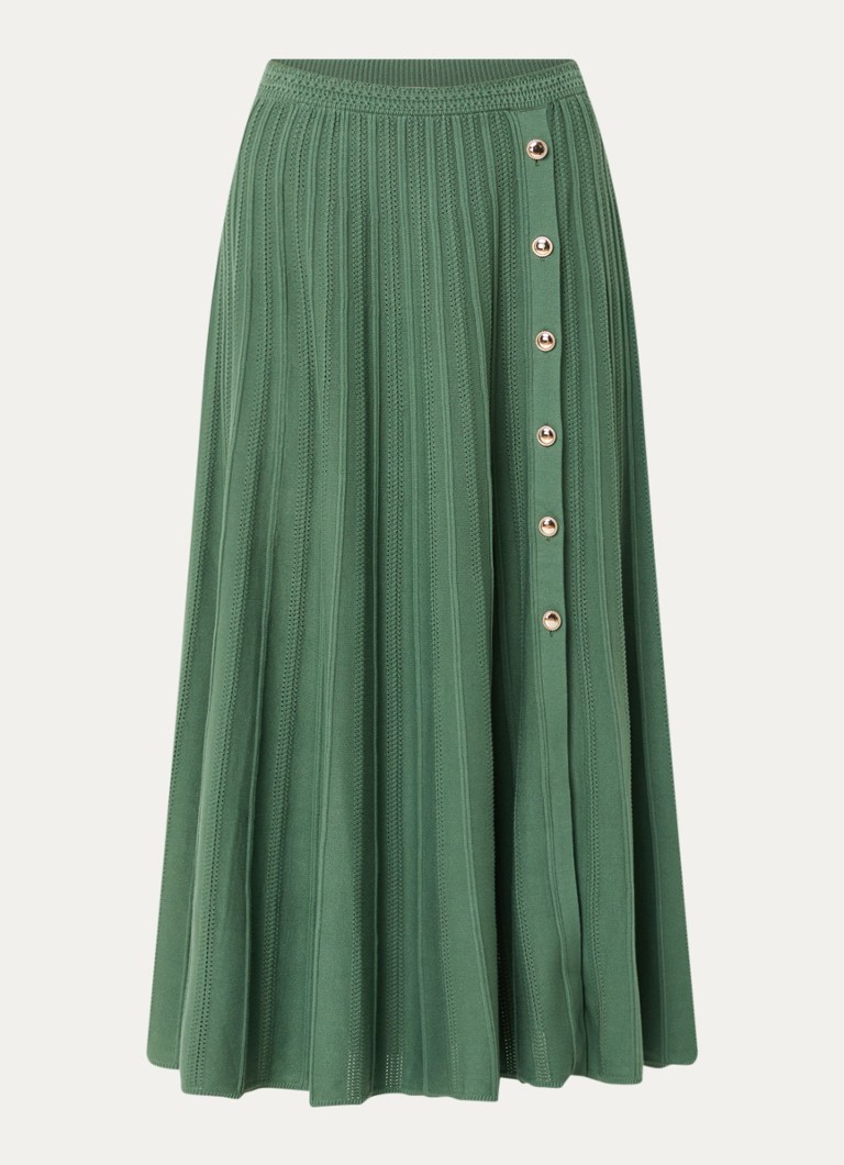 Ba&sh Dames Sindy maxi plooirok in de kleur Donkergroen