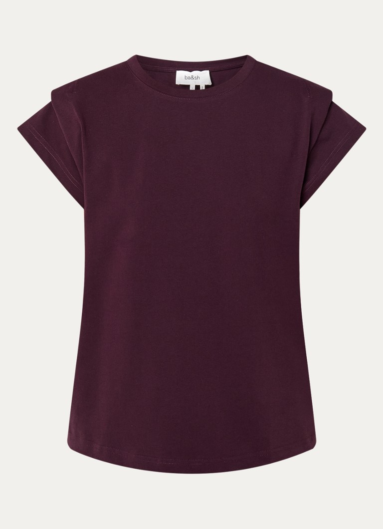 Ba&sh Dames T-shirt met stretch in de kleur Bordeauxrood