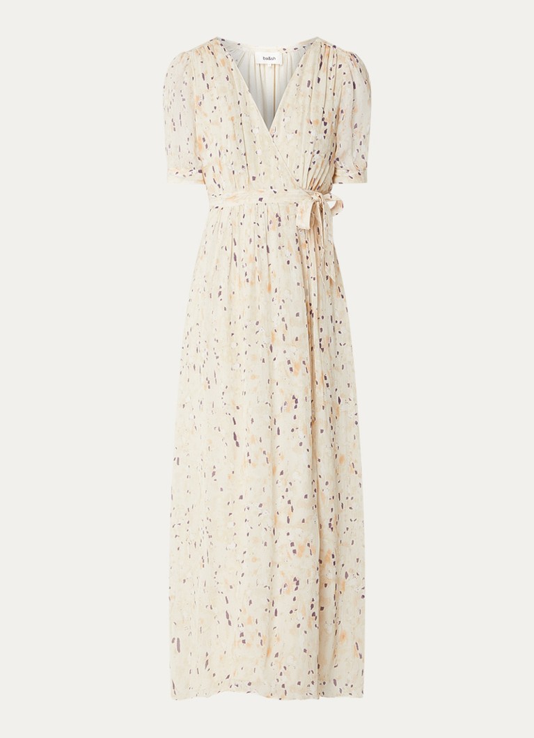 Ba&sh Dames Kris maxi wikkeljurk met print in de kleur Beige