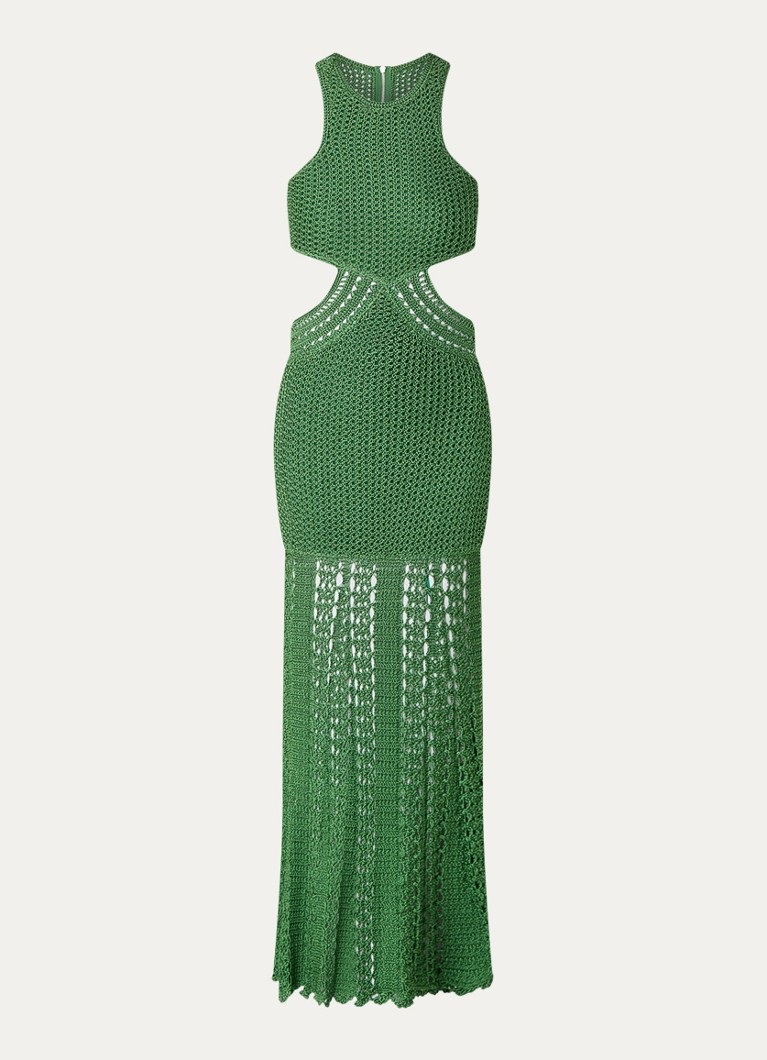 Ba&sh Dames Alaga maxi halterjurk met cut-out detail in de kleur Groen