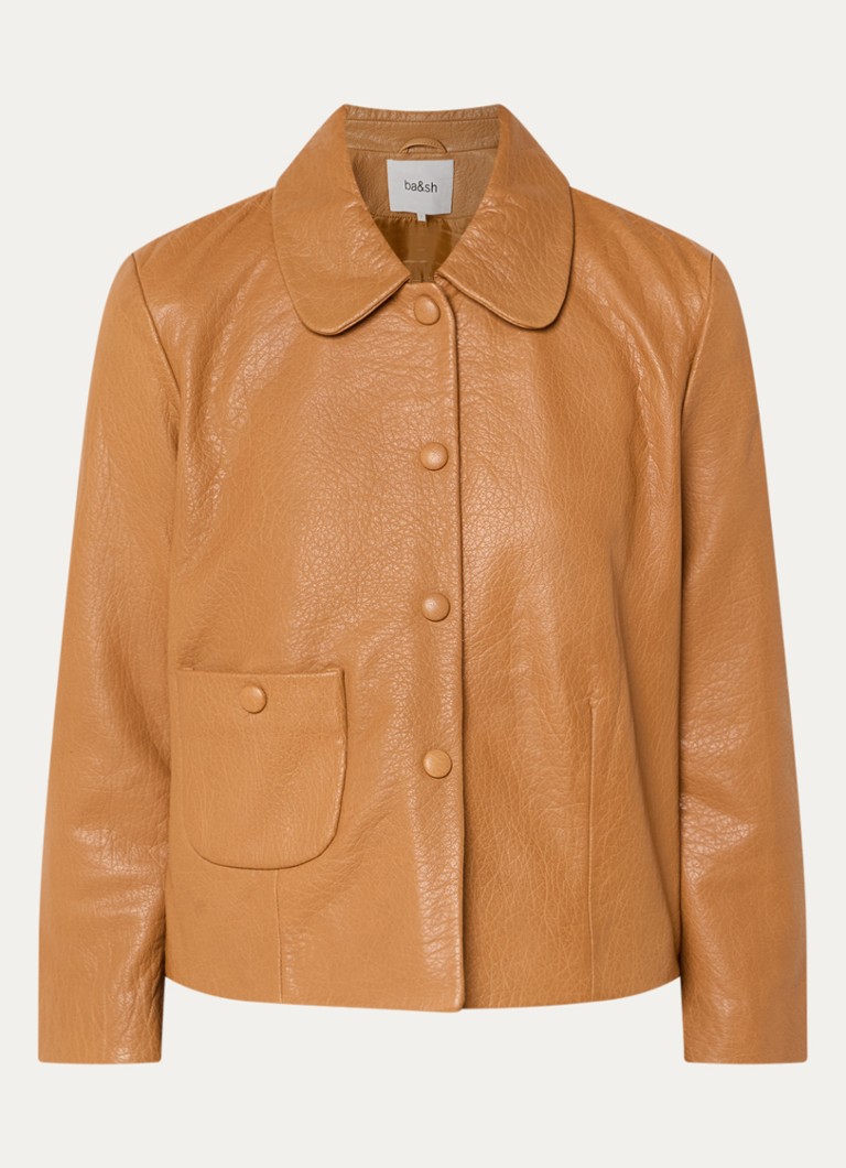 Ba&sh Dames Bilos jack van lamsleer in de kleur Roestbruin