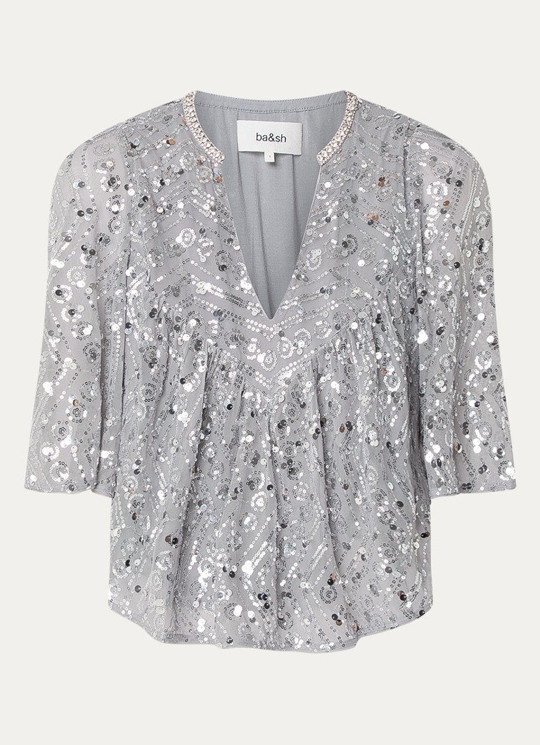 Ba&sh Dames Cara tuniek met pailletten in de kleur Grijs