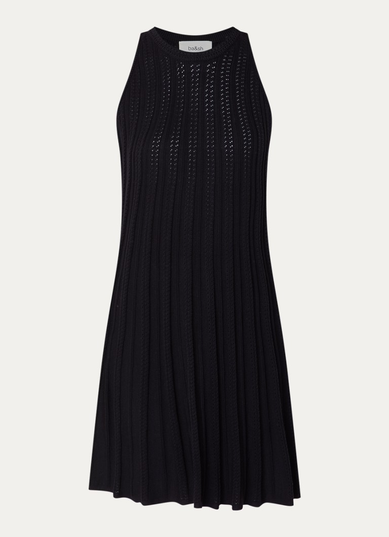 Ba&sh Dames Sinnita grofgebreide mini jurk in de kleur Zwart