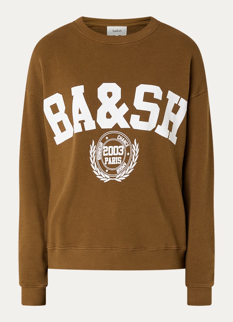 Ba&sh Dames Benjamin sweater met logoprint in de kleur Cognac