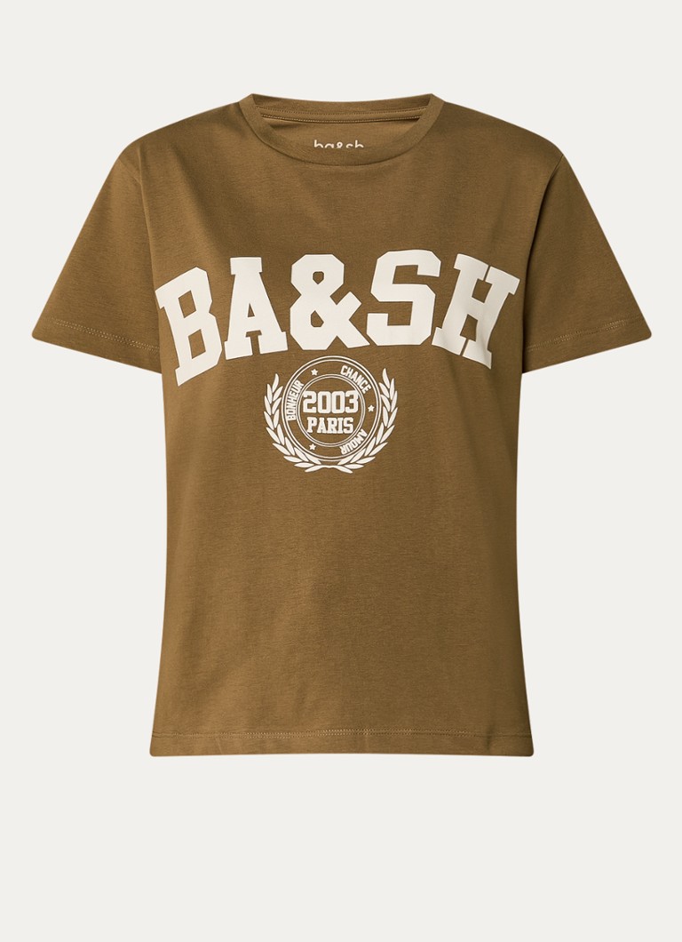 Ba&sh Dames Ioni T-shirt met logoprint in de kleur Bruin
