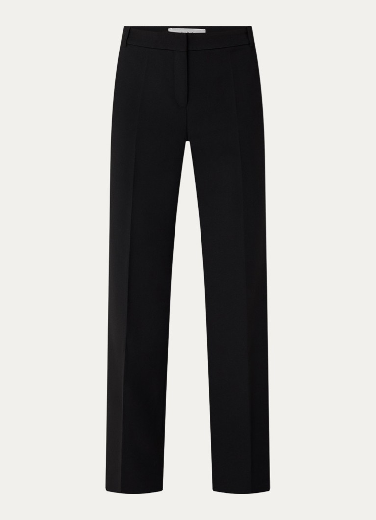 Ba&sh Dames Chaza mid waist straight fit pantalon met steekzakken in de kleur Zwart