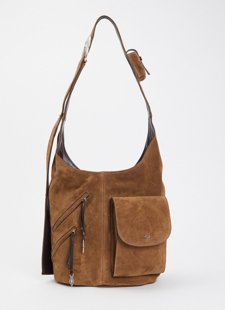 Ba&sh Dames YouYou crossbodytas van kalfssuède met verstelbare schouderriem in de kleur Cognac