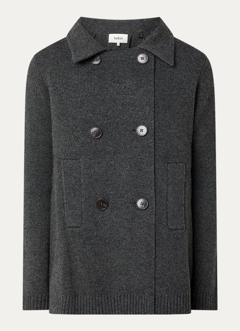 Ba&sh Dames Vesta grofgebried vest in wolblend met steekzakken in de kleur Middengrijs
