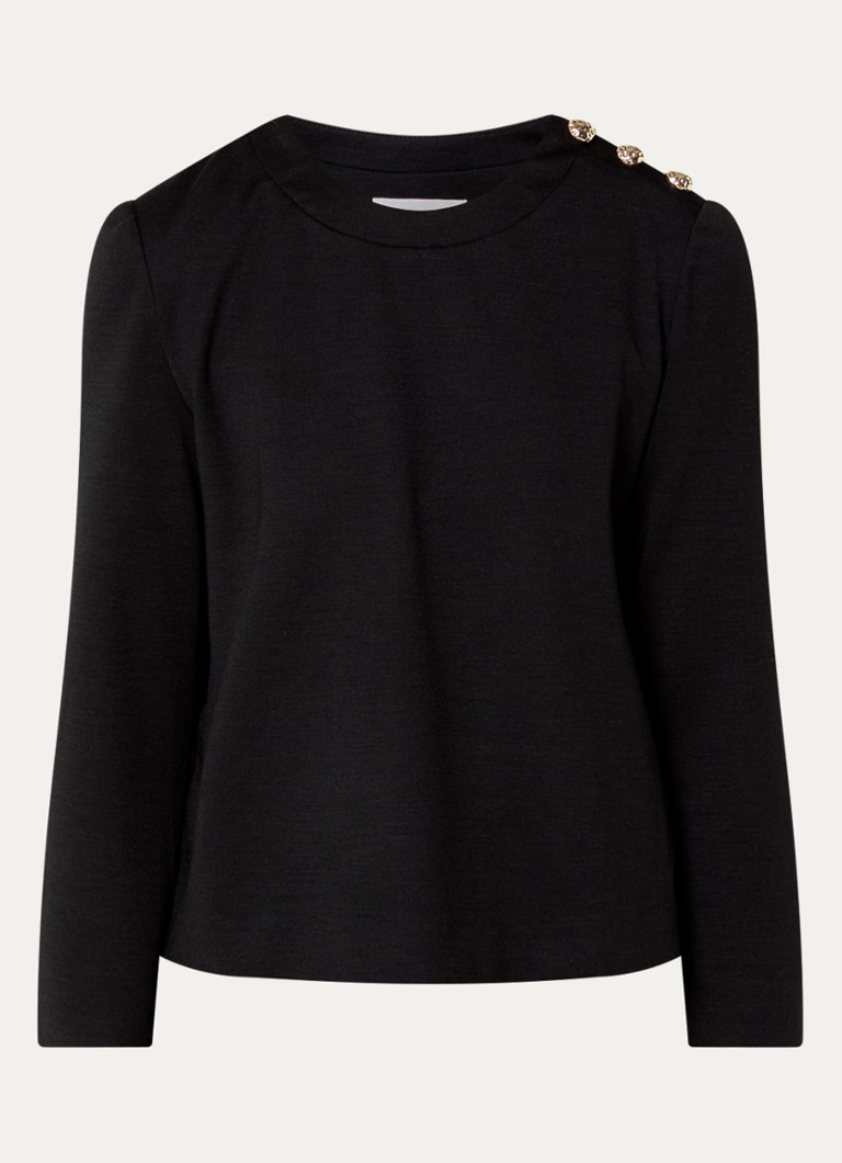Ba&sh Dames Marvy top in wolblend in de kleur Zwart